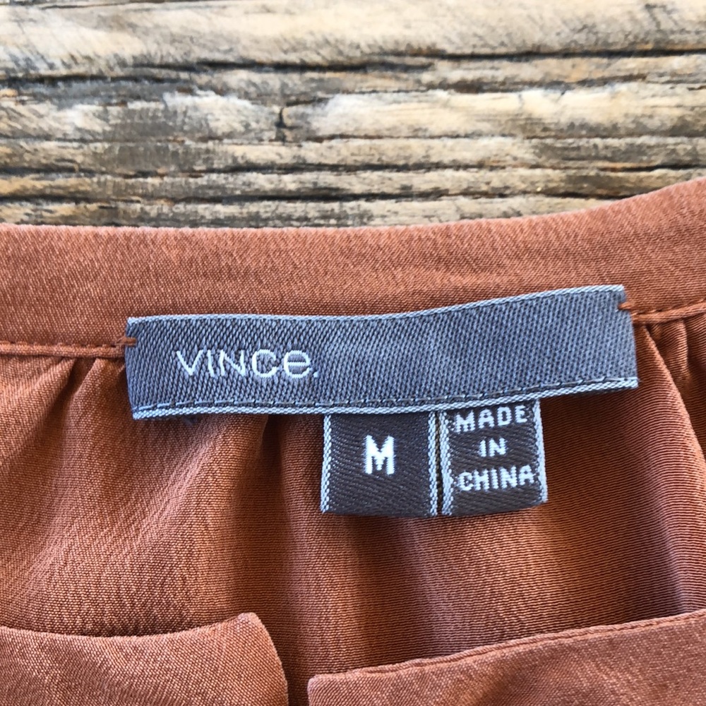 Vince Silk Tunic Blouse M L - Picture 2 of 4
